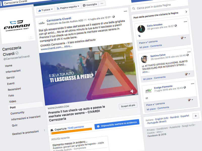 social media marketing - Civardi Carrozzeria